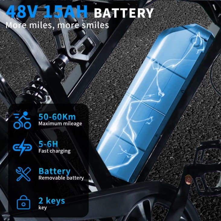 Το Zeuron X80 Pro διαθέτει αποσπώμενη μπαταρία 48V 15Ah με αυτονομία έως 60 χιλιόμετρα και γρήγορη φόρτιση 5 έως 6 ωρών